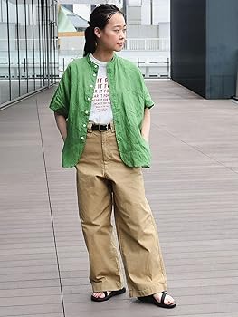 Amazon | [ビームスボーイ] S/Sシャツ リネン ソリッド スタンド